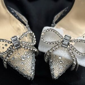 Betsey Johnson Cher Rhinestone Bow Heels/Platforms